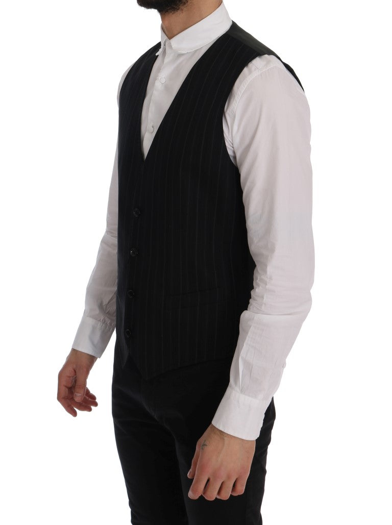 Dolce & Gabbana Elegant Striped Vest Men's Waistcoat