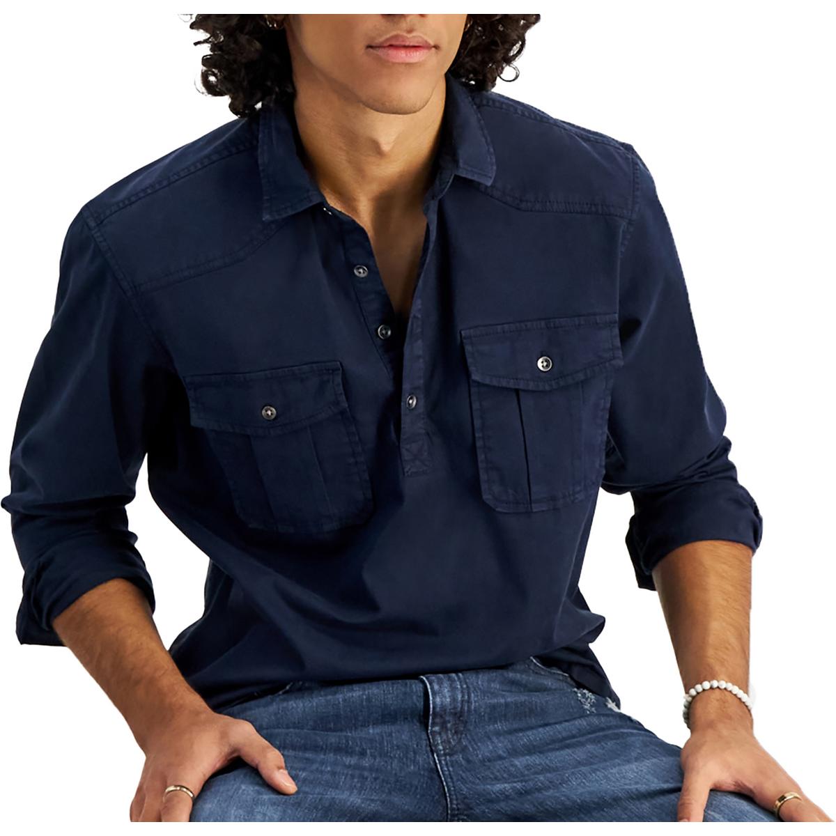 Mens Collared Regular Fit Button-Down Shirt