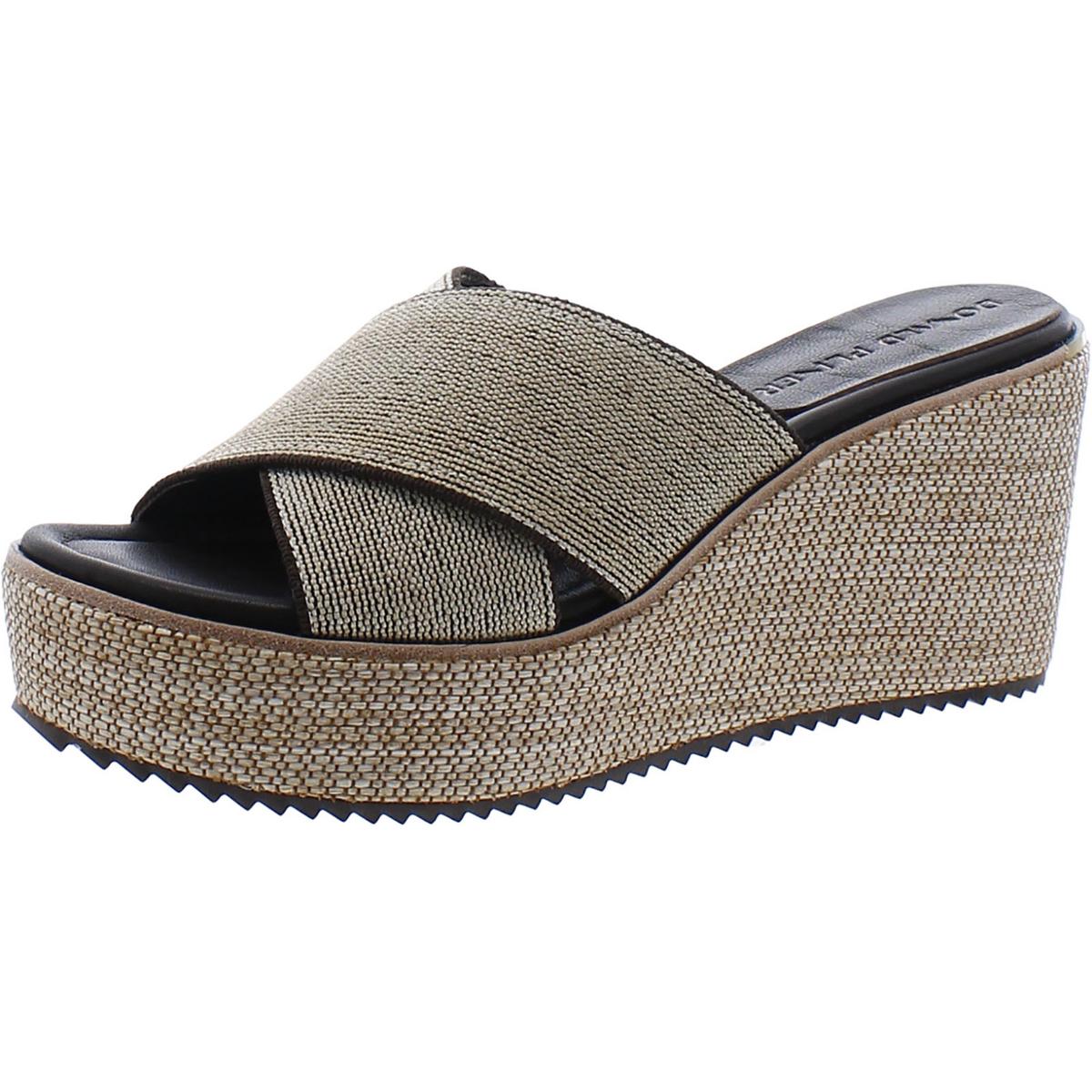 IDEAL Womens Slip On Open Toe Wedge Sandals