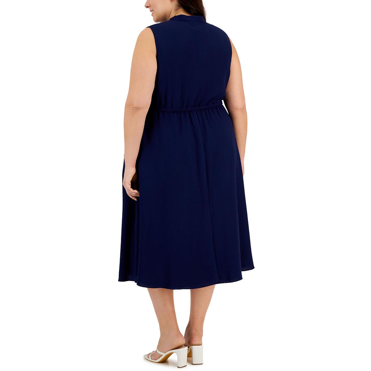 Plus Womens Drawstring Midi Midi Dress