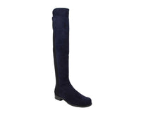 Stuart Weitzman Women's Nice Blue Suede With Elastic Back Knee Boot6