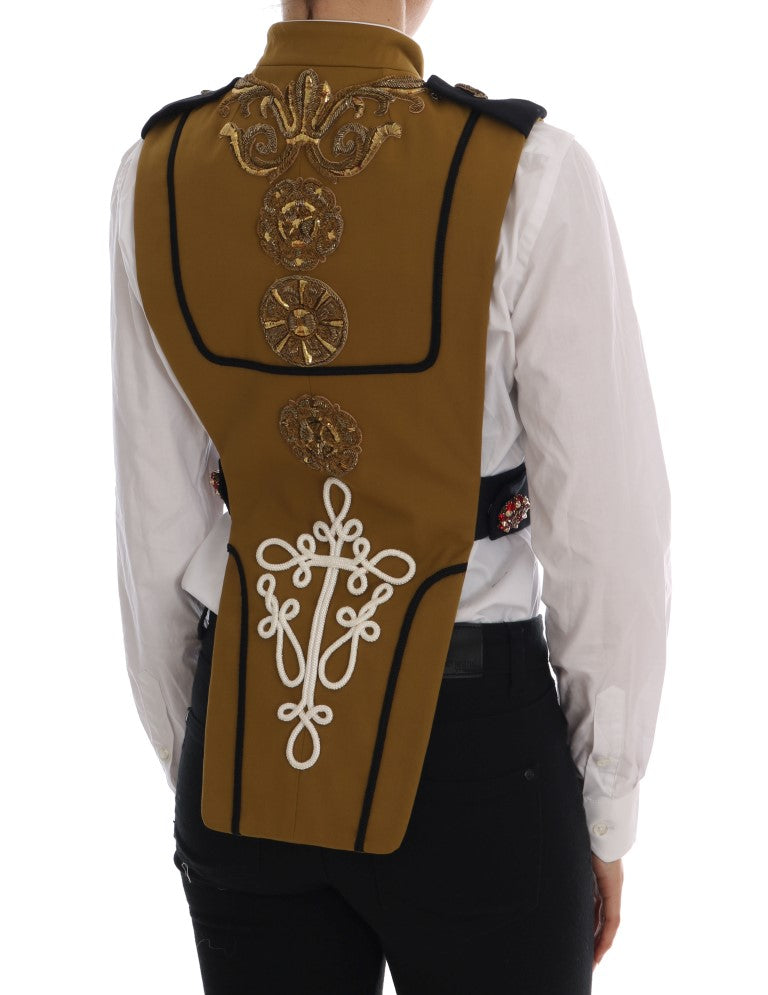 Dolce & Gabbana Runway Embellished Crystal Cross Women's Vest