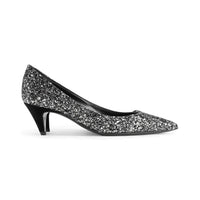 Saint Laurent Women's Charlotte 55 Glitter Midnight Pump Black2