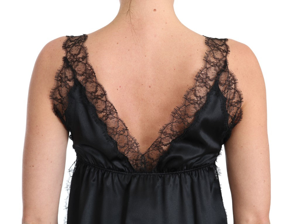 Dolce & Gabbana Sultry Silk Blend Lingerie Top in Women's Black