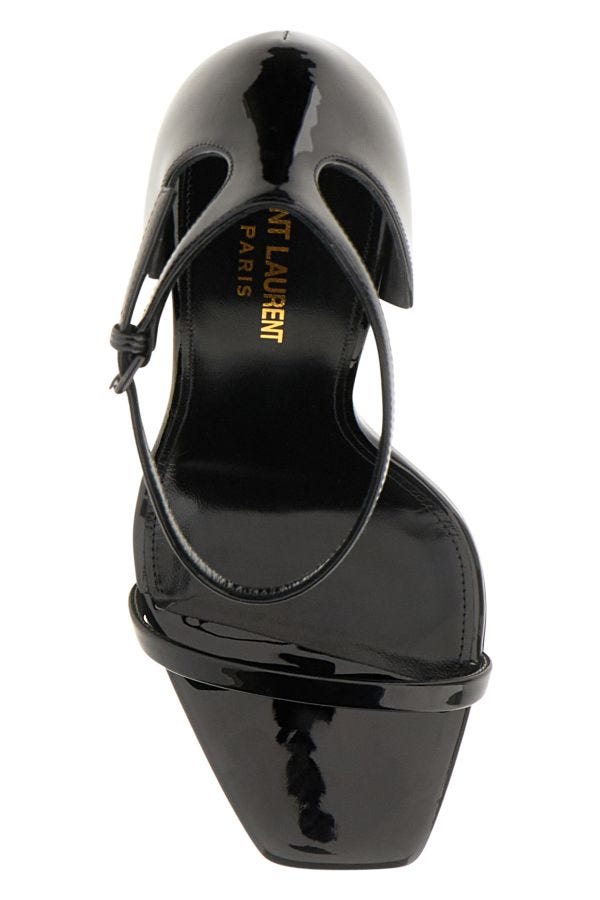 Saint Laurent Black Calf Leather Opyum Women's Sandals