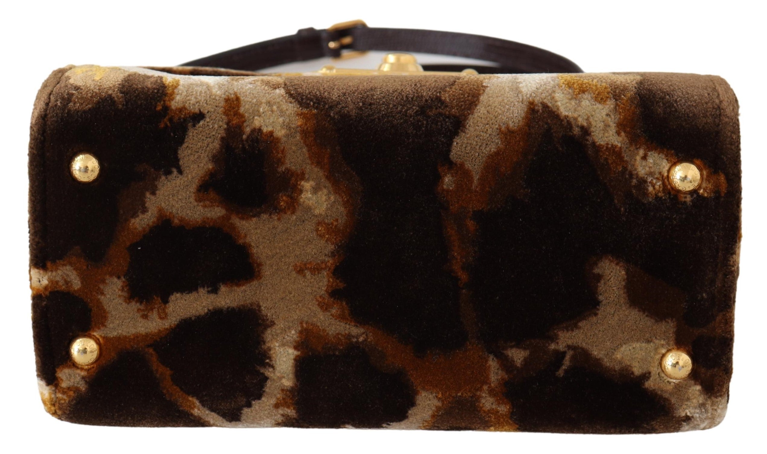 Dolce & Gabbana  Devotion Small Velvet Giraffe Print Bag