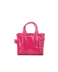 Marc Jacobs Shiny Crinkle Micro Tote Magenta Leather Crossbody Bag2