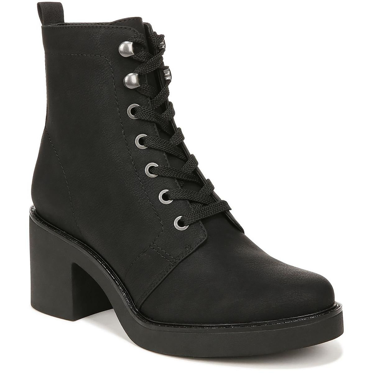 Rhodes Womens Zipper Lace-Up Combat & Lace-Up Boots