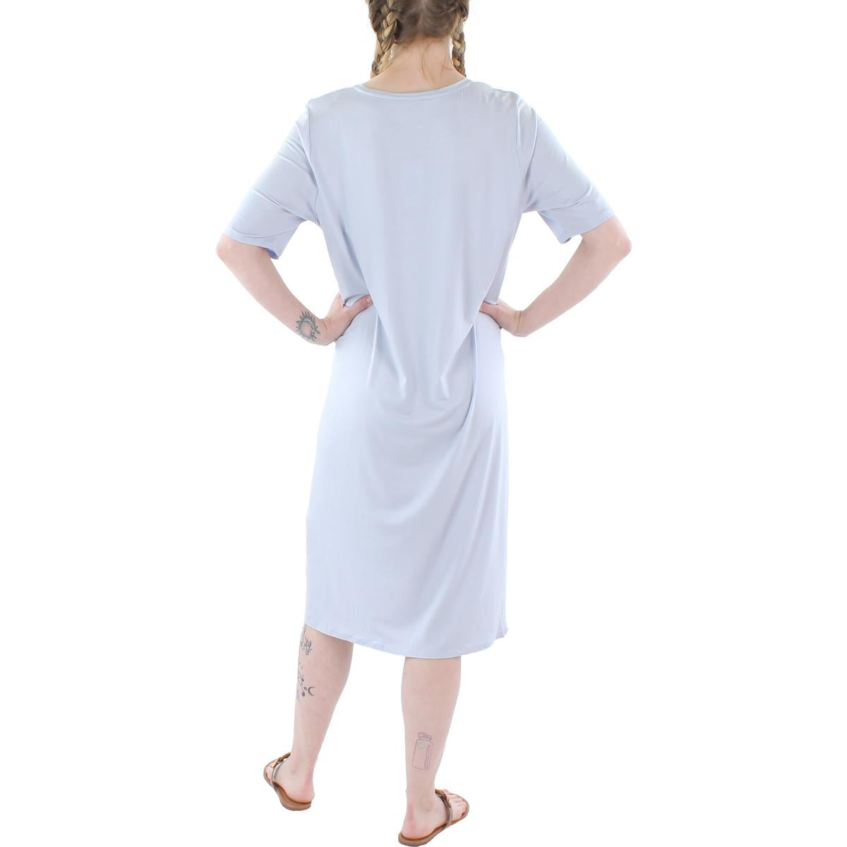 Womens V-Neck Knee T-Shirt Dress