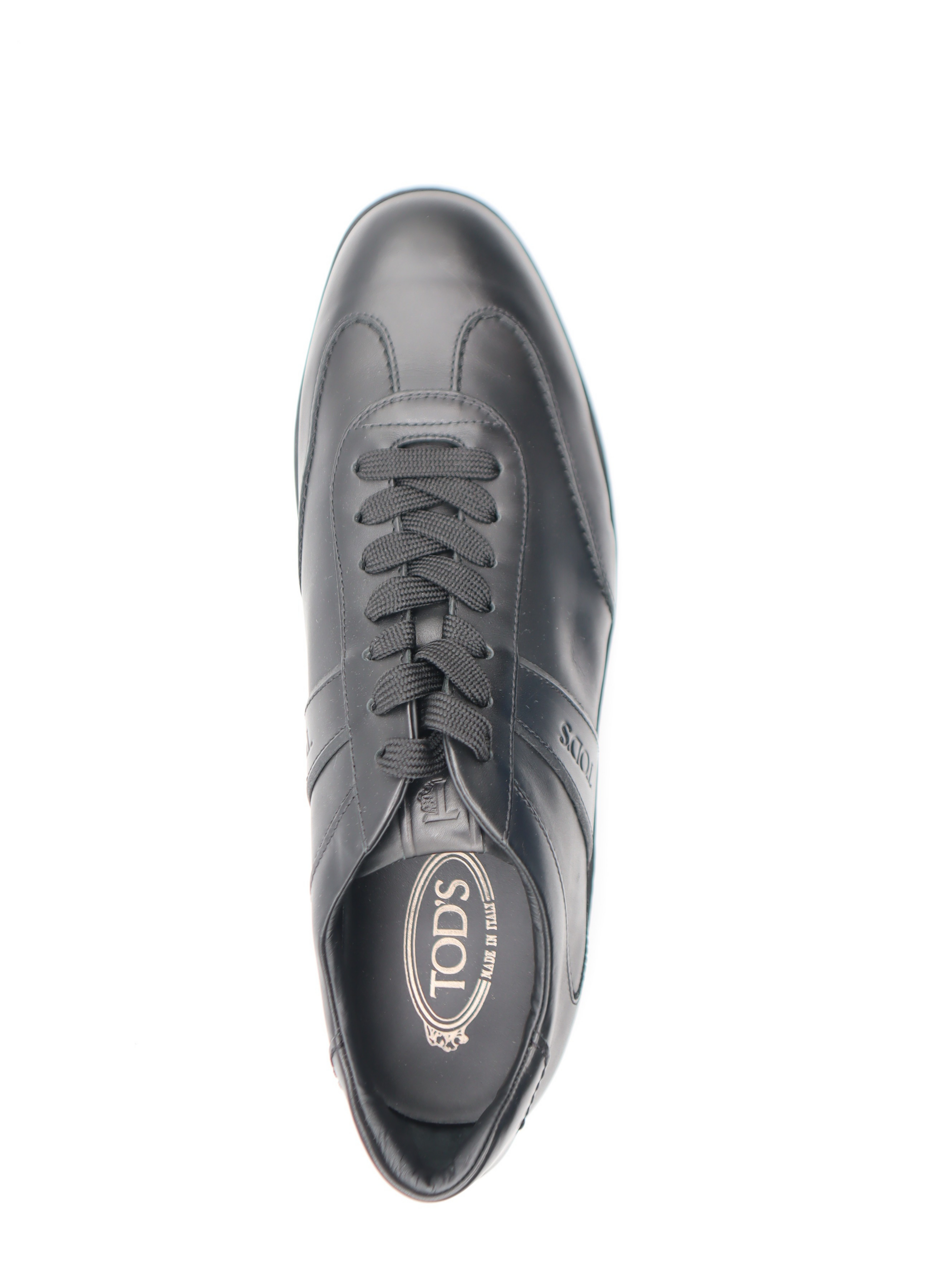 Tods Mens Black Leather Lace Up Sneaker Shoe5