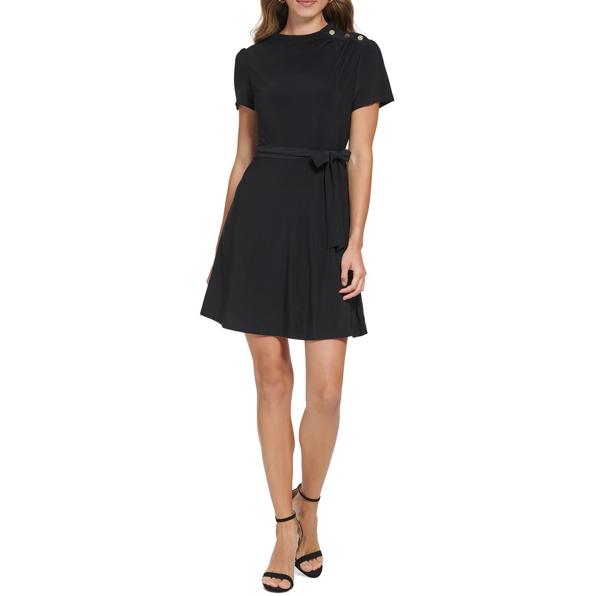 Womens Mock Neck Matte Jersey Wear To Work Dress