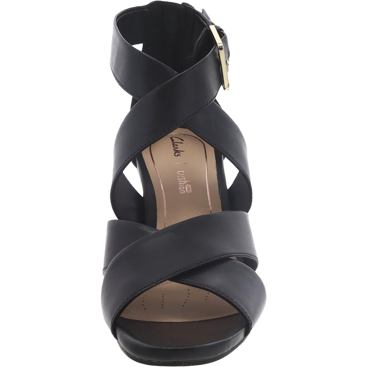 Ysabelle Jules Womens Leather Ankle Strap Wedge Sandals