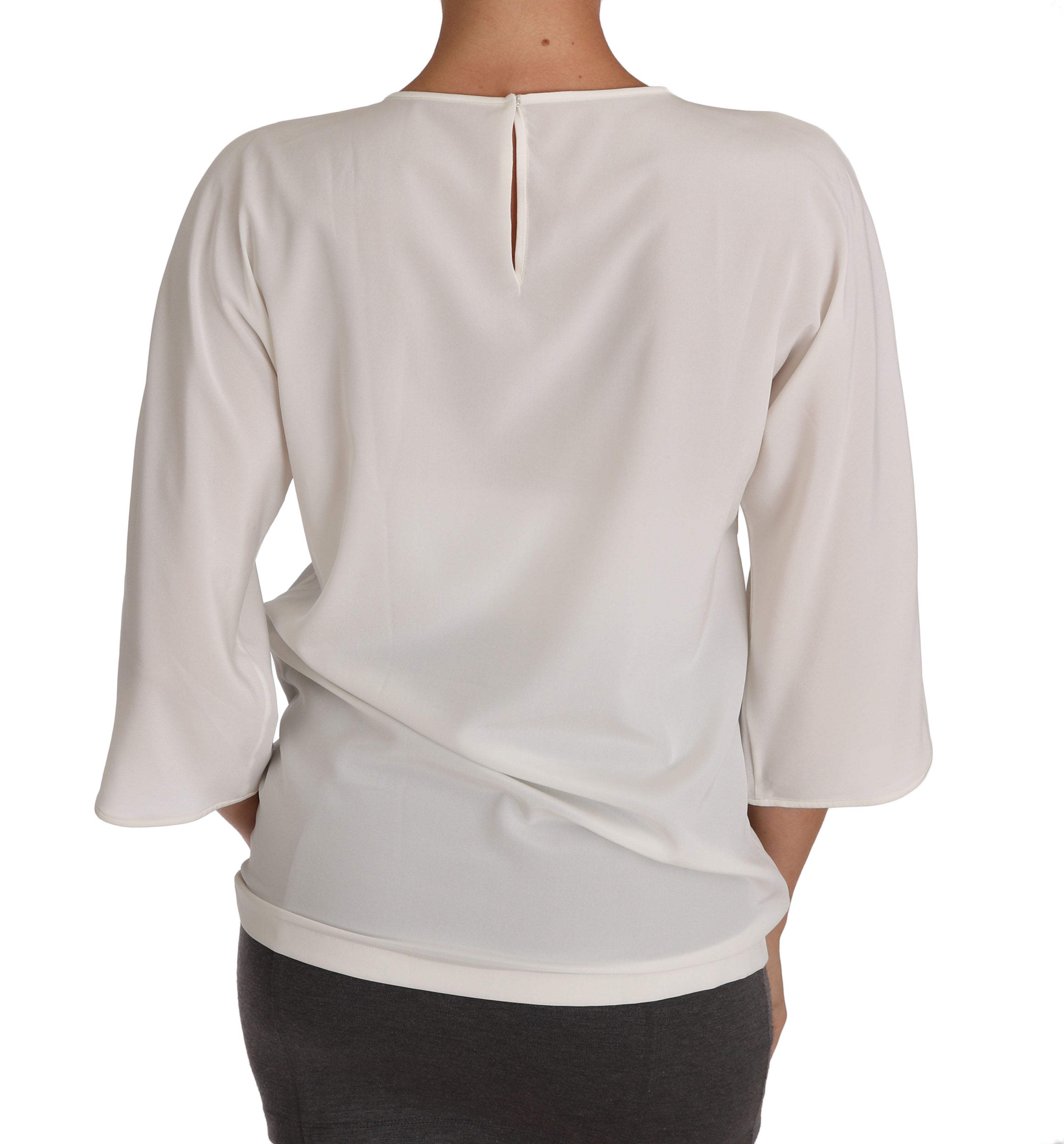 Dolce & Gabbana Elegant Silk Blend Crewneck Women's Blouse