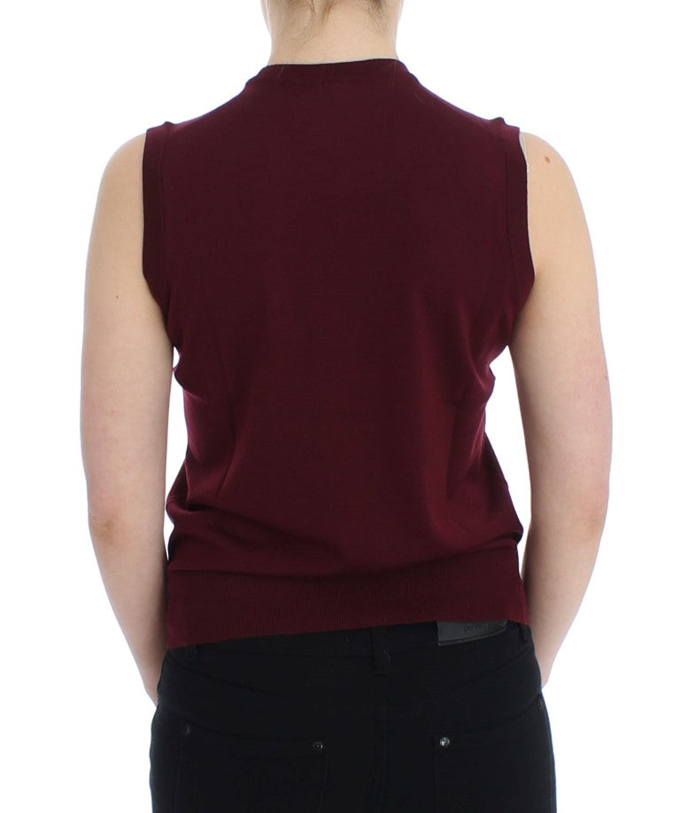 Dolce & Gabbana Elegant Red Wool Sleeveless Pullover Women's Vest6