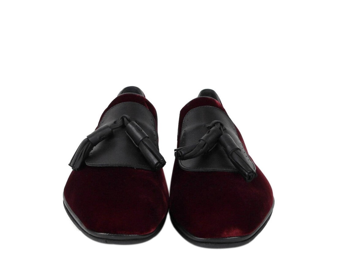 Salvatore Ferragamo Men's Dark Red Finnegan Velvet Tassel Loafer