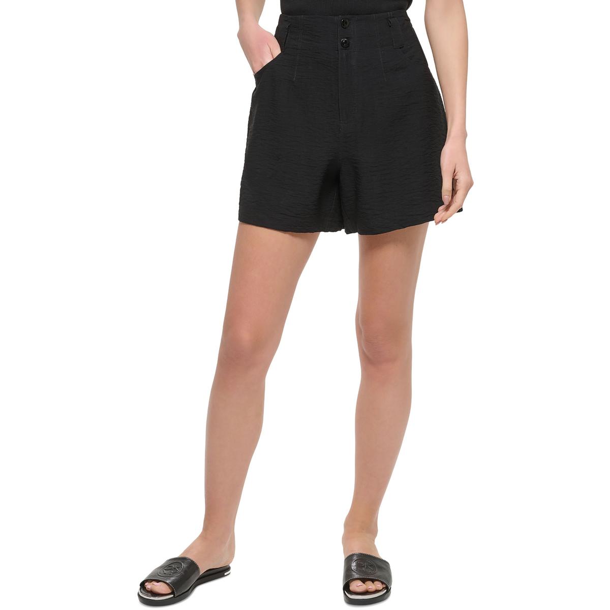 Womens High Waist Crinkle Casual Shorts