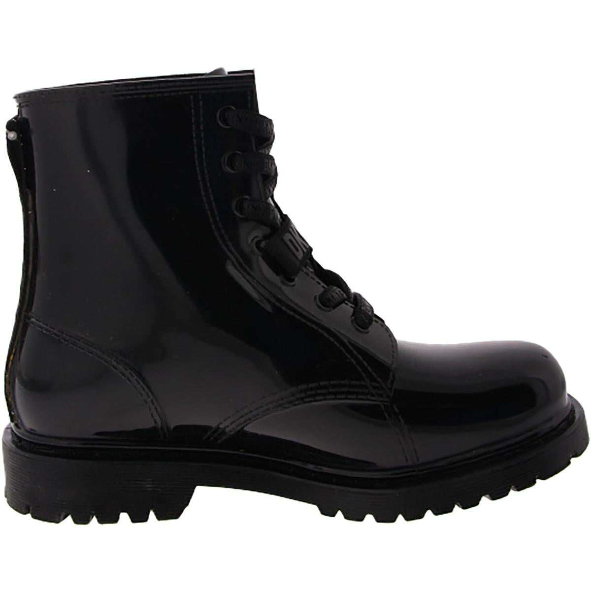 Tilly Womens Patent Ankle Rain Boots