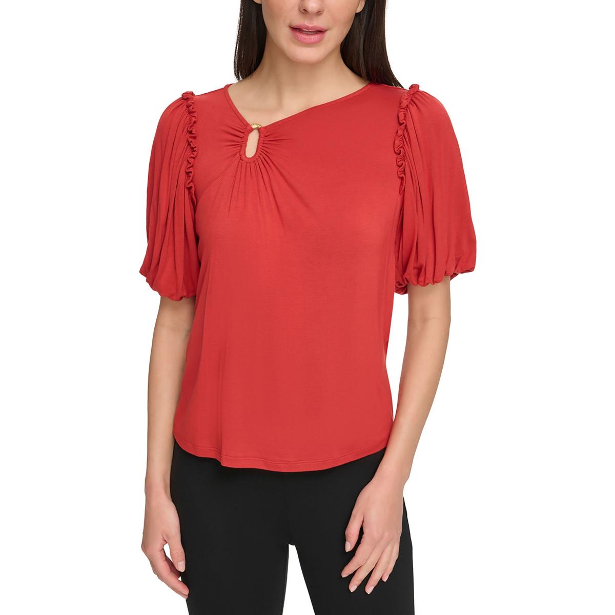 Womens Embellished Puff Sleeve Blouse