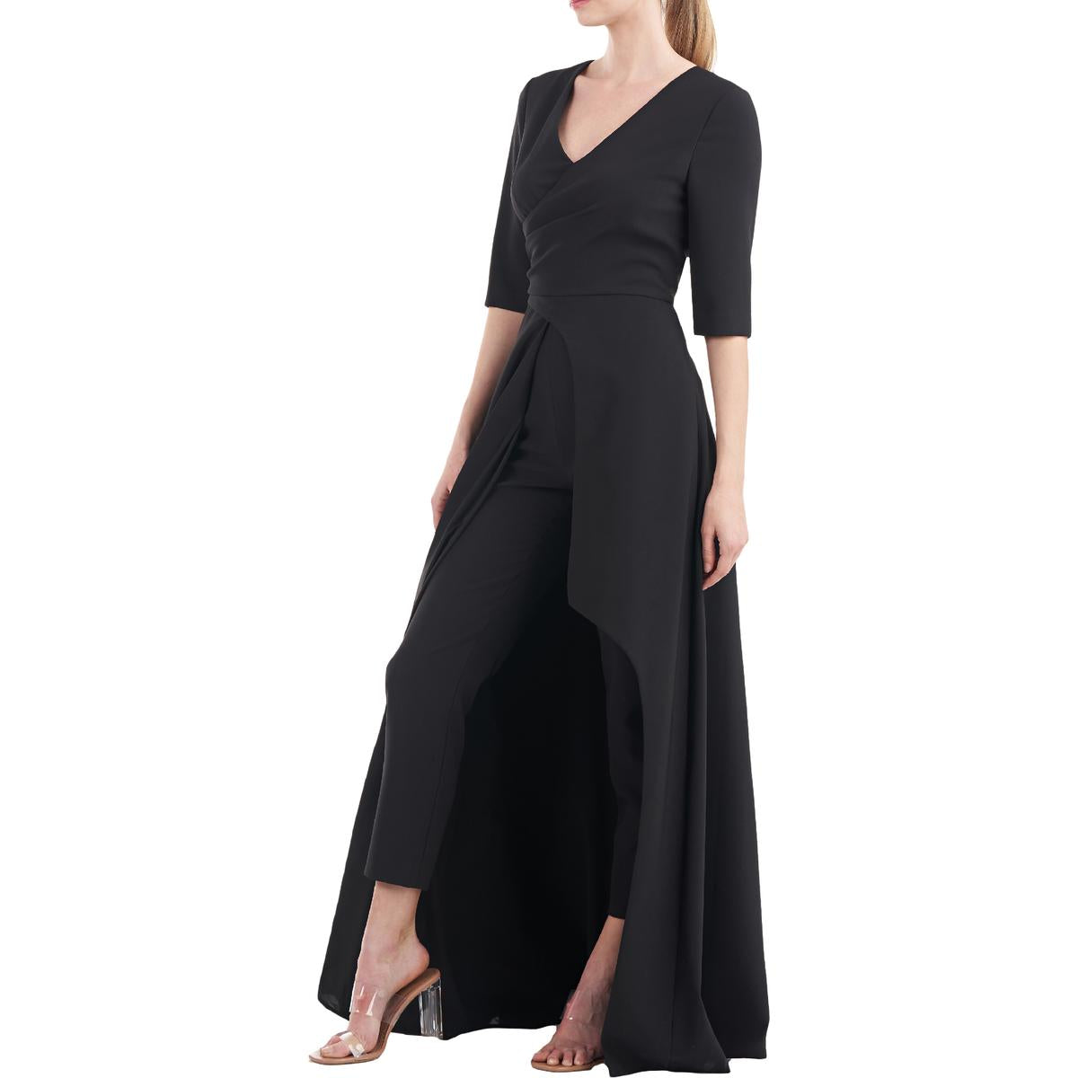 Womens Formal Faux-wrap Jumpsuit