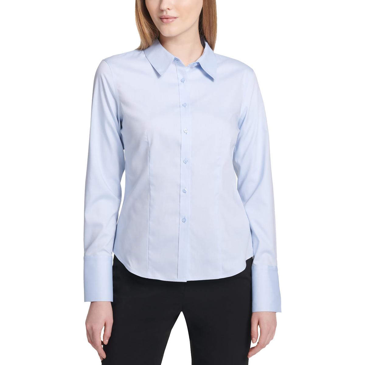 Womens Cotton Office Button-Down Top