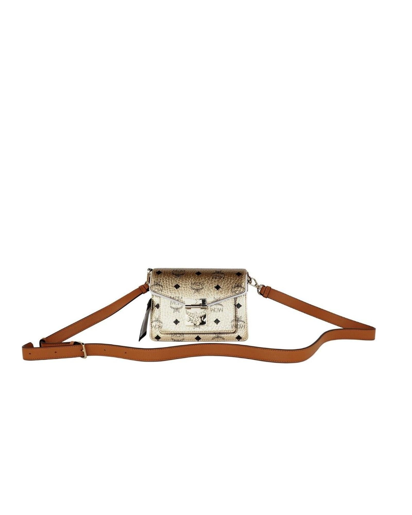 MCM  Patricia Mini Crossbody Bag in Gold