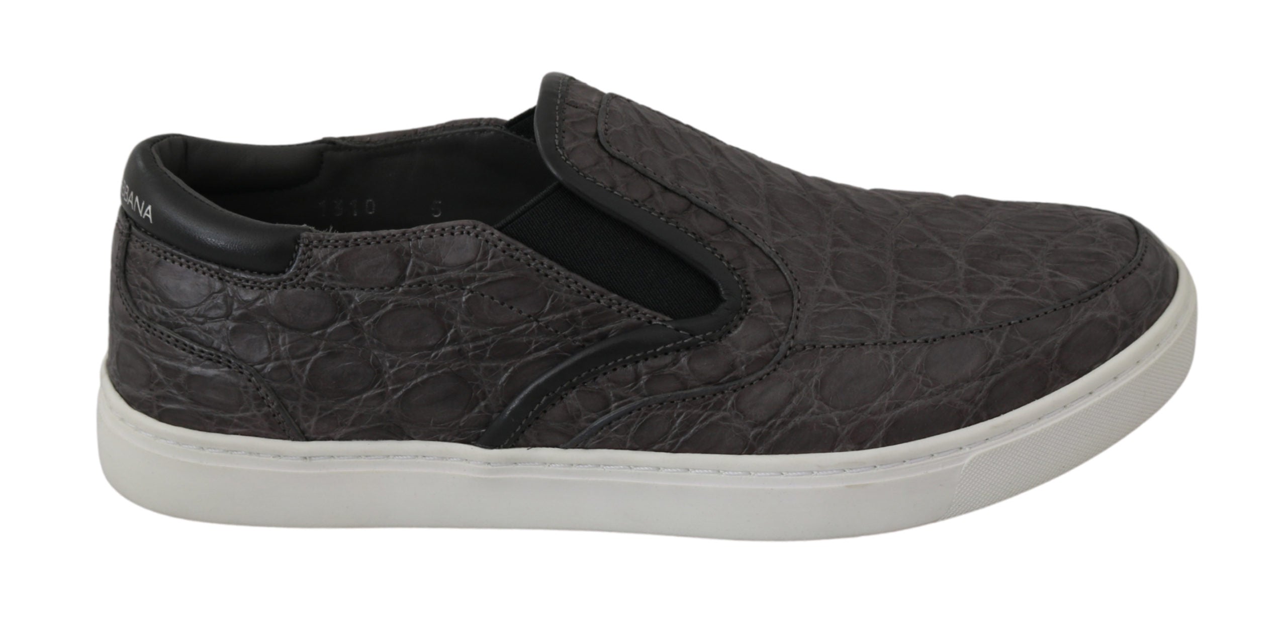 Dolce & Gabbana  Portofino Crocodile-Embossed Leather Slip-On Sneakers