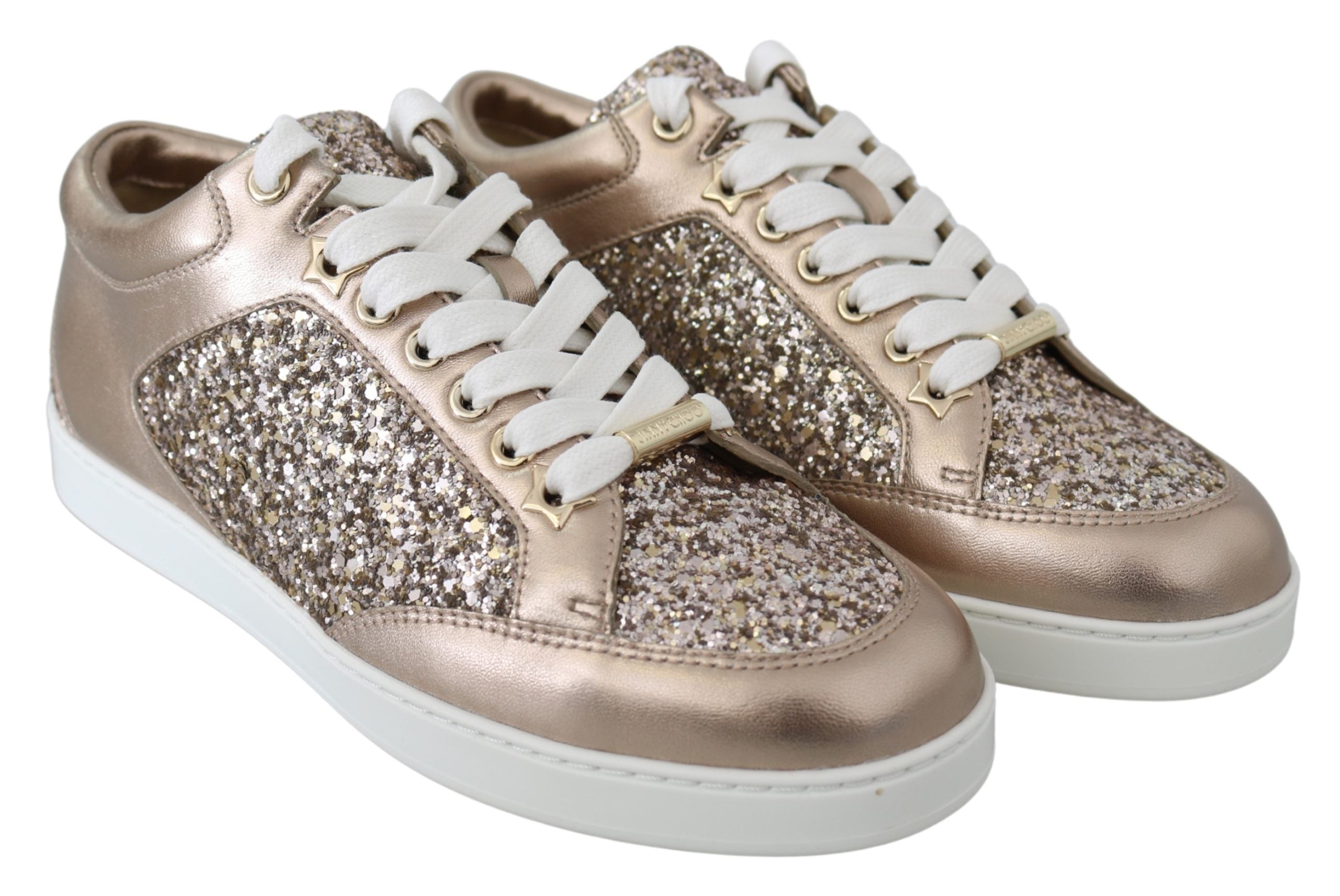 Jimmy Choo  Diamond Glitter Sneakers for Women - Gold