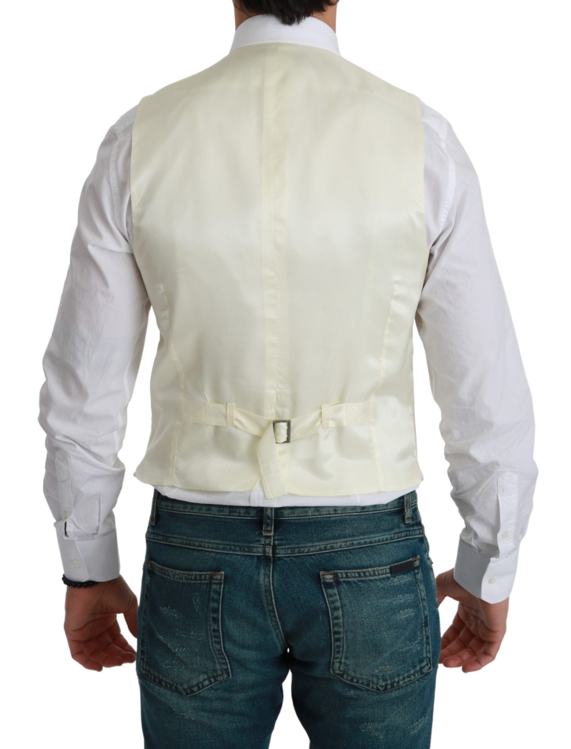 Dolce & Gabbana  Men's Ivory Double Breasted Vest