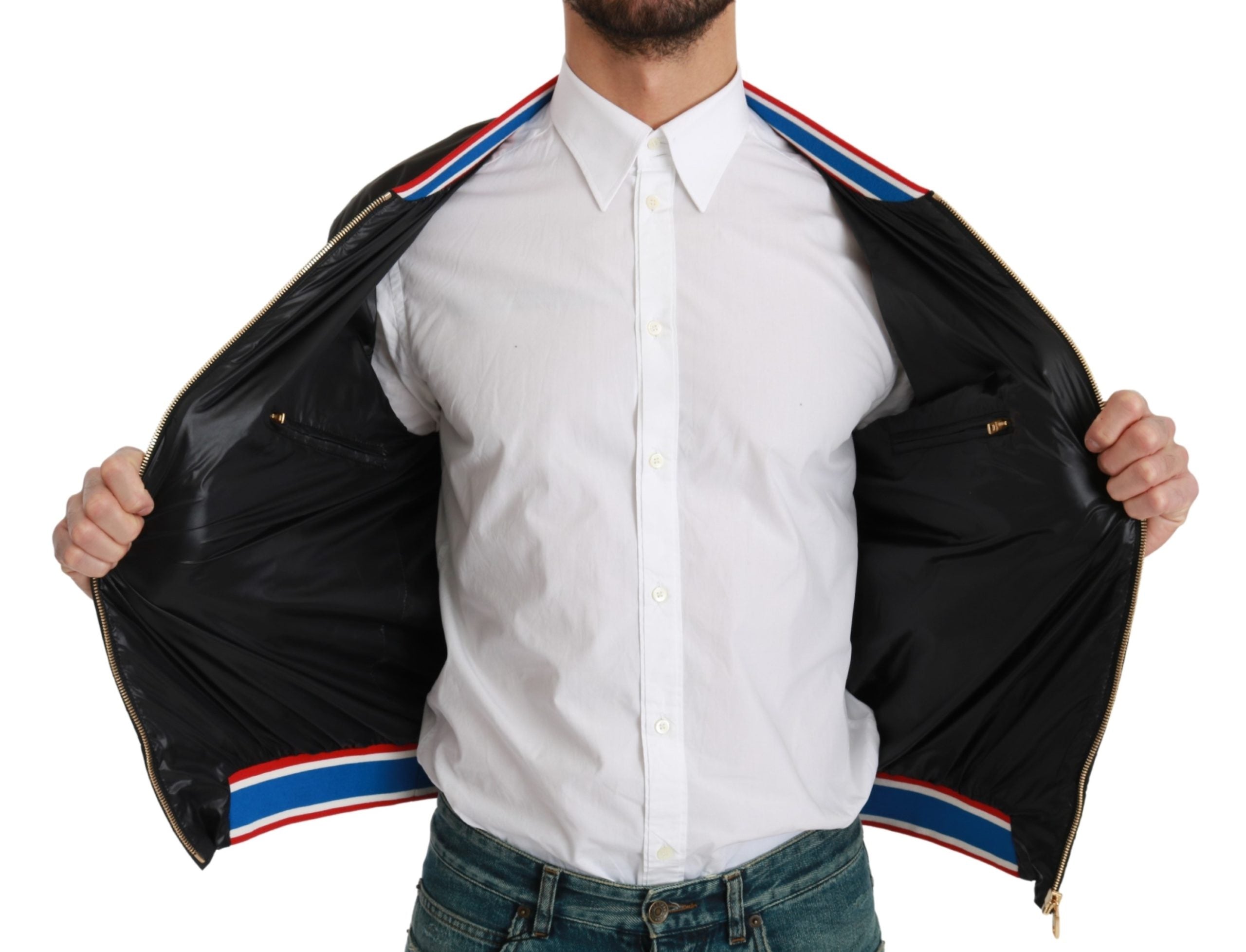 Dolce & Gabbana  Men's Pig Super Hero Bomber Jacket Black