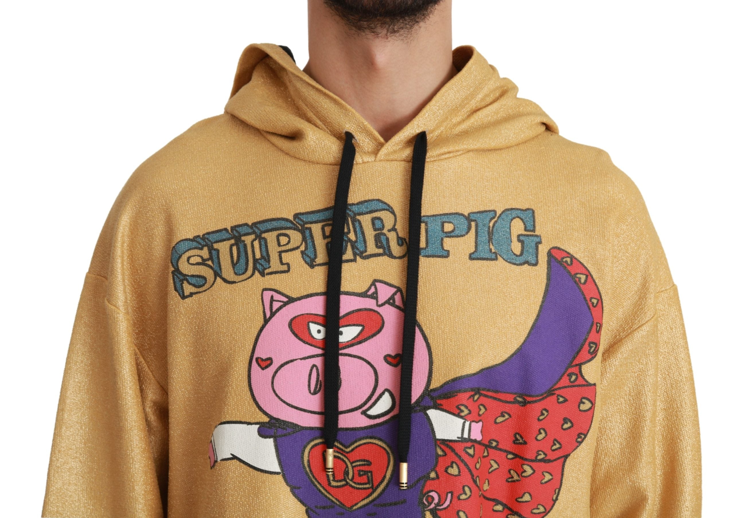 Dolce & Gabbana  Men's Super Pig Sweatshirt in Gold