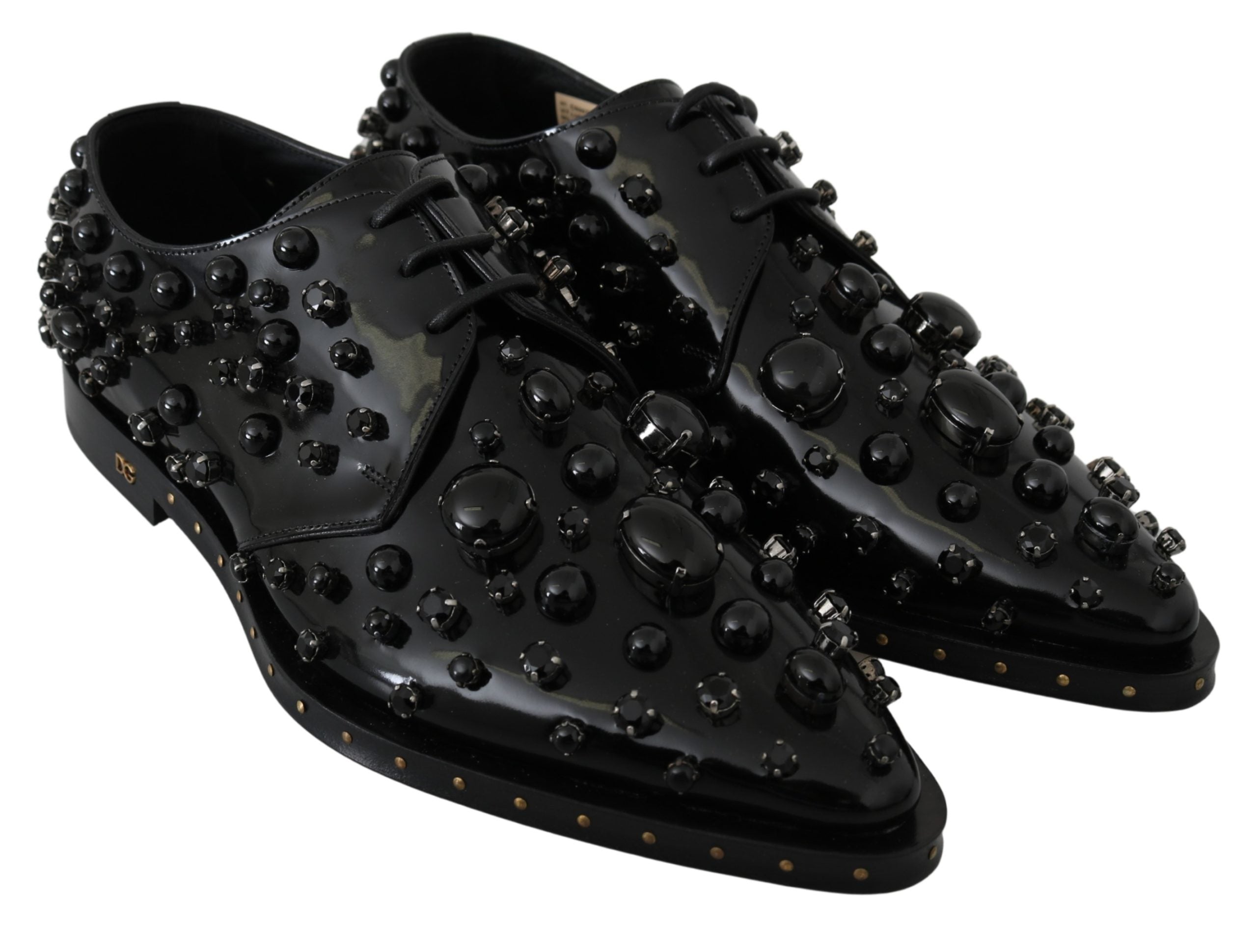 Dolce & Gabbana Exquisite  Leather Shoes with Crystal Embellishments28