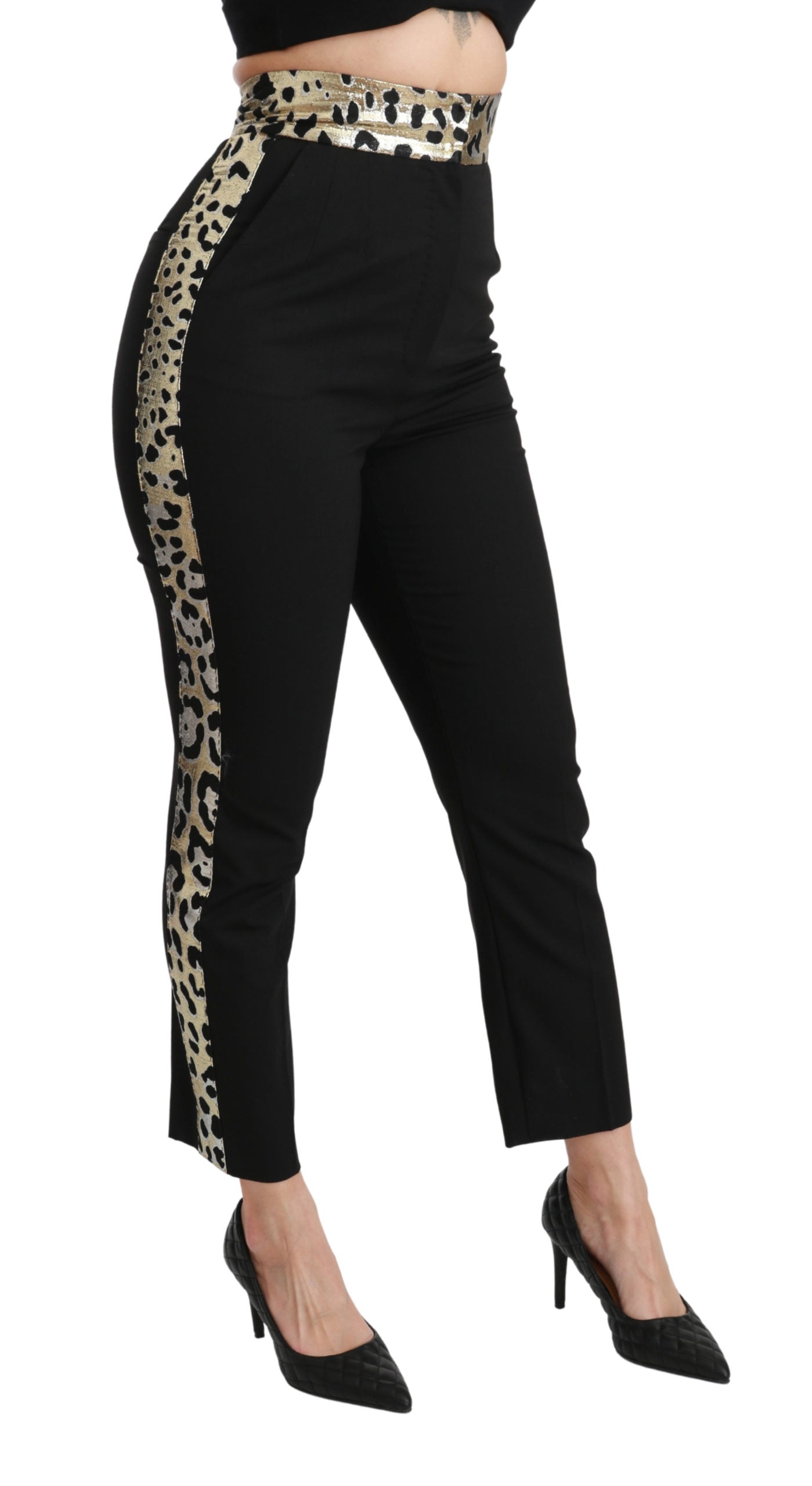 Dolce & Gabbana  Women's Leopard Print Trousers - Black