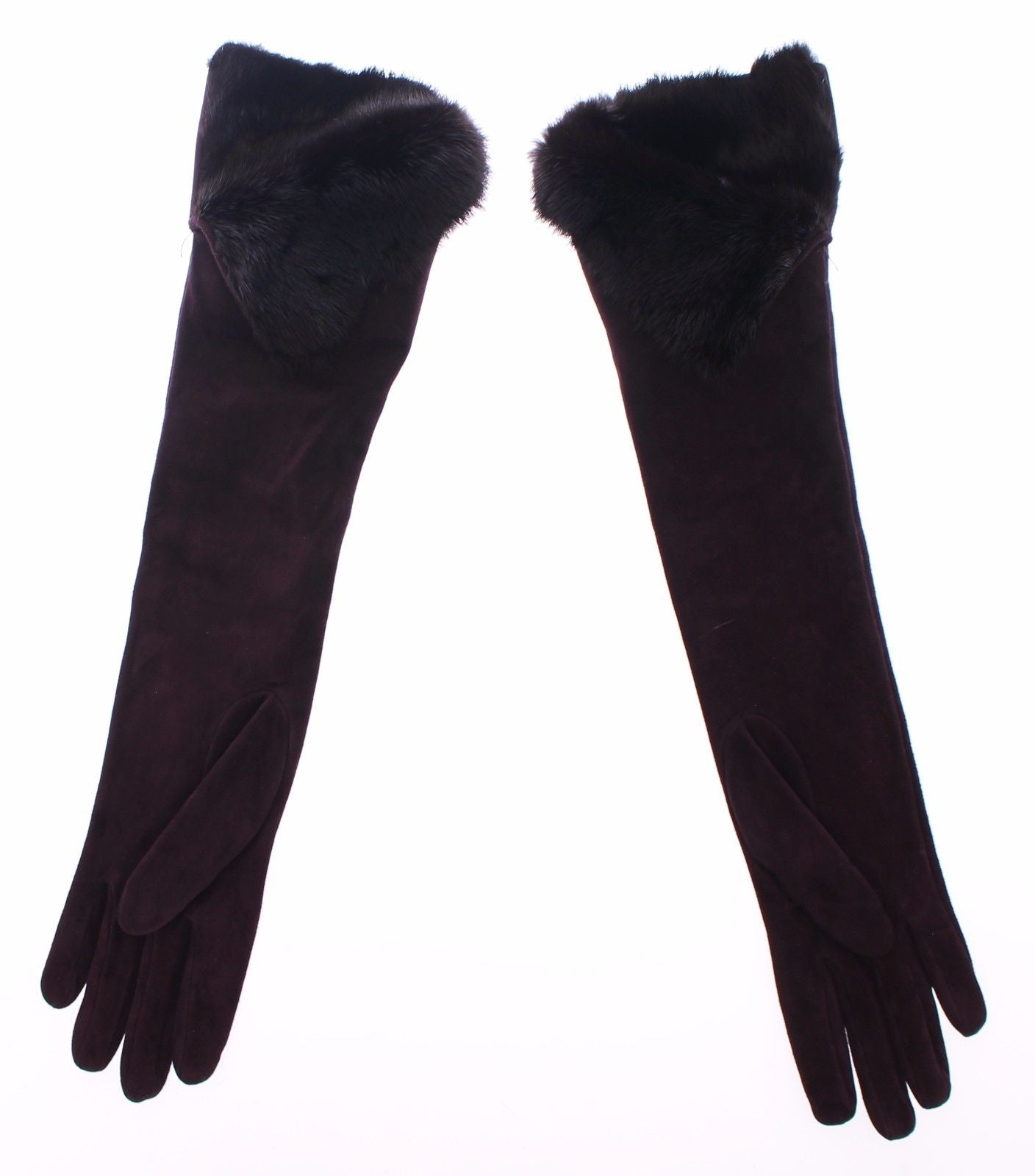 Dolce & Gabbana Mink Fur Goatskin Suede Leather Gloves