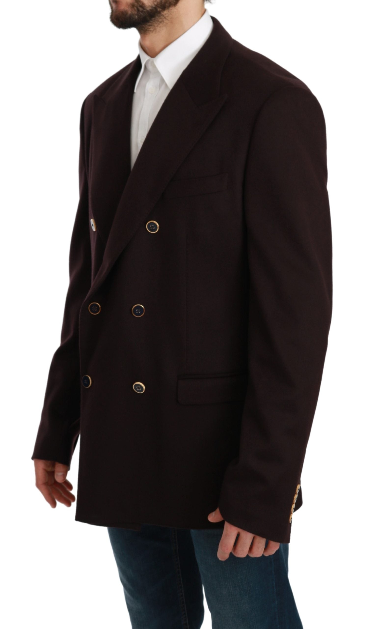 Dolce & Gabbana  Men's Double-Breasted Blazer - Burgundy