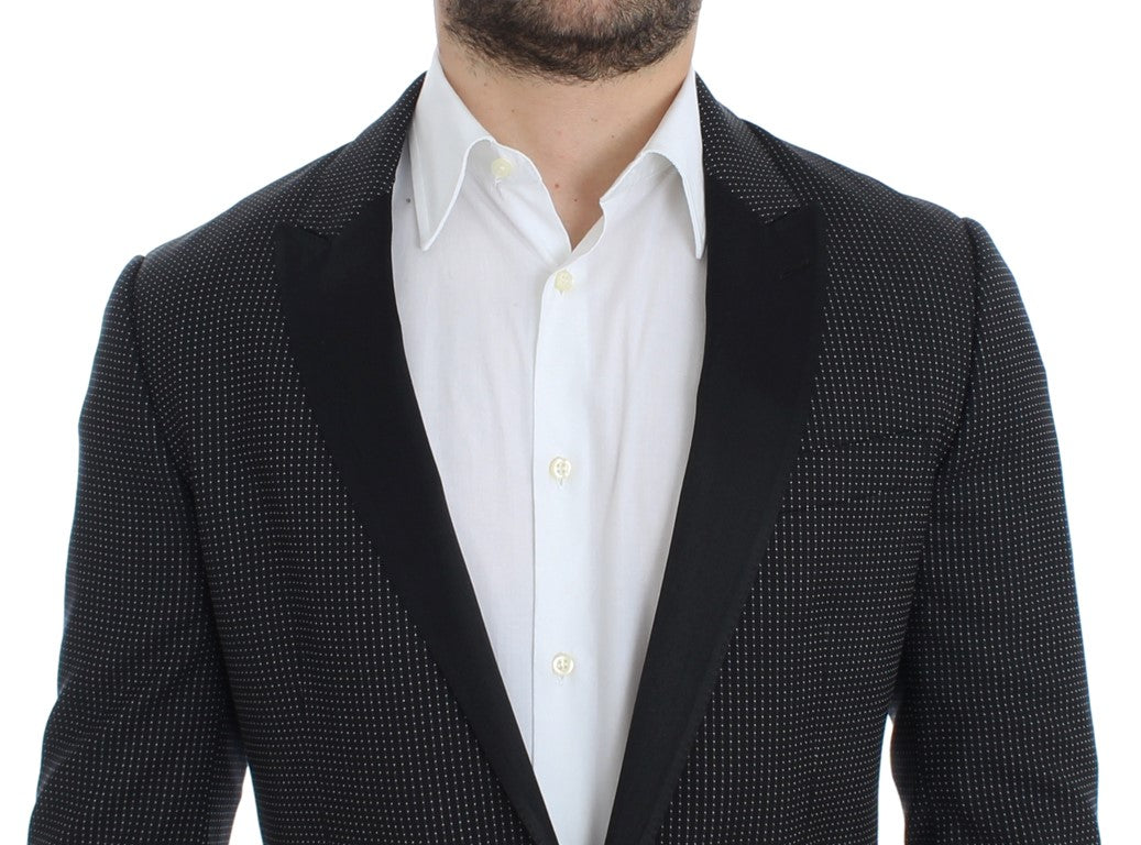 Dolce & Gabbana  Black MicroDot Suit Jacket