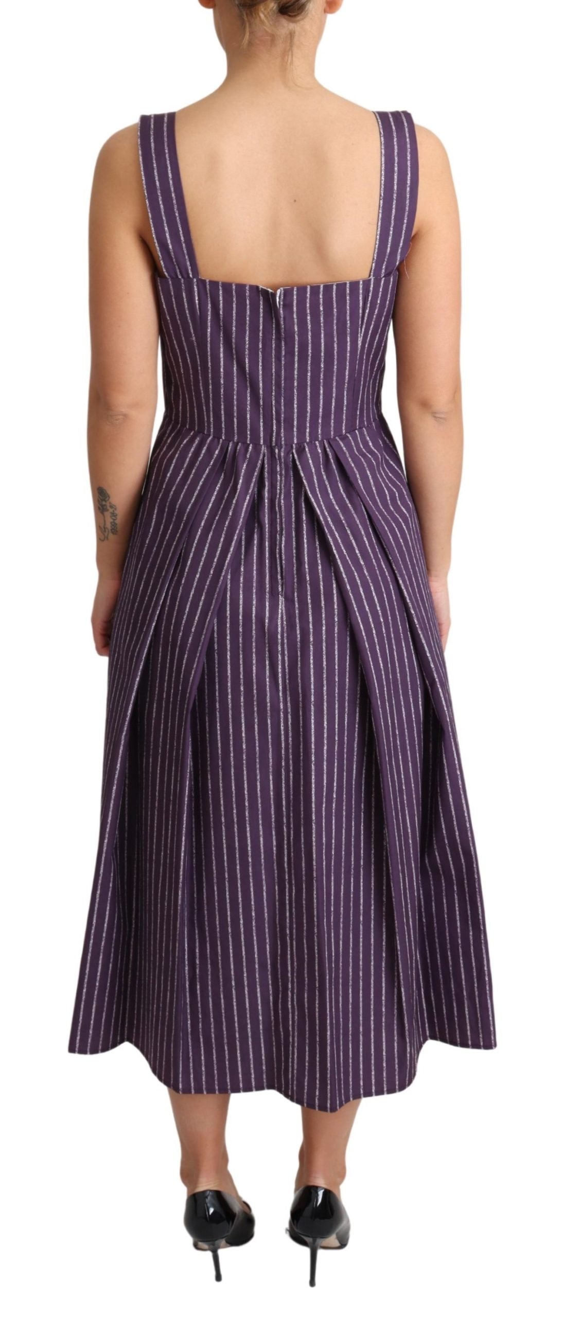 Dolce & Gabbana  Women's Purple Striped Midi Dress