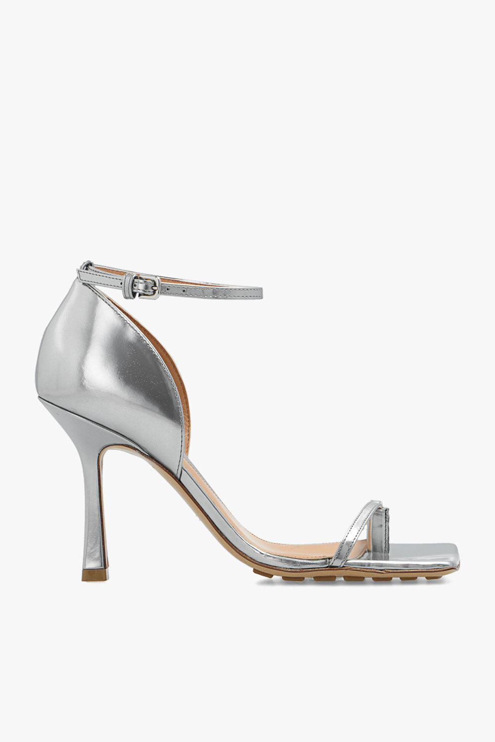 Bottega Veneta New Women's Open Toe Heeled Shoes In Silver4