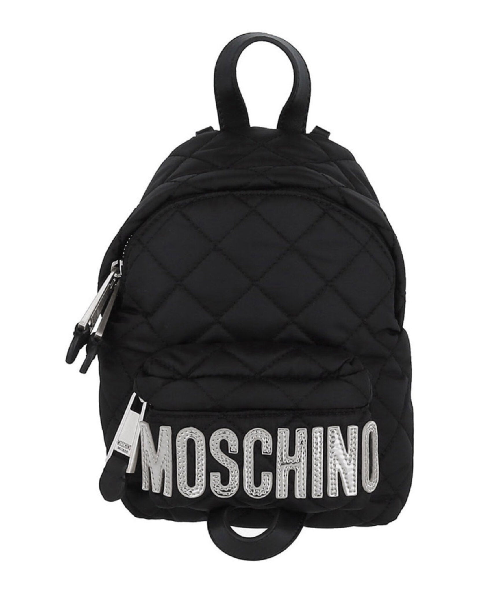 Moschino Womens Mini Logo Quilted Backpack