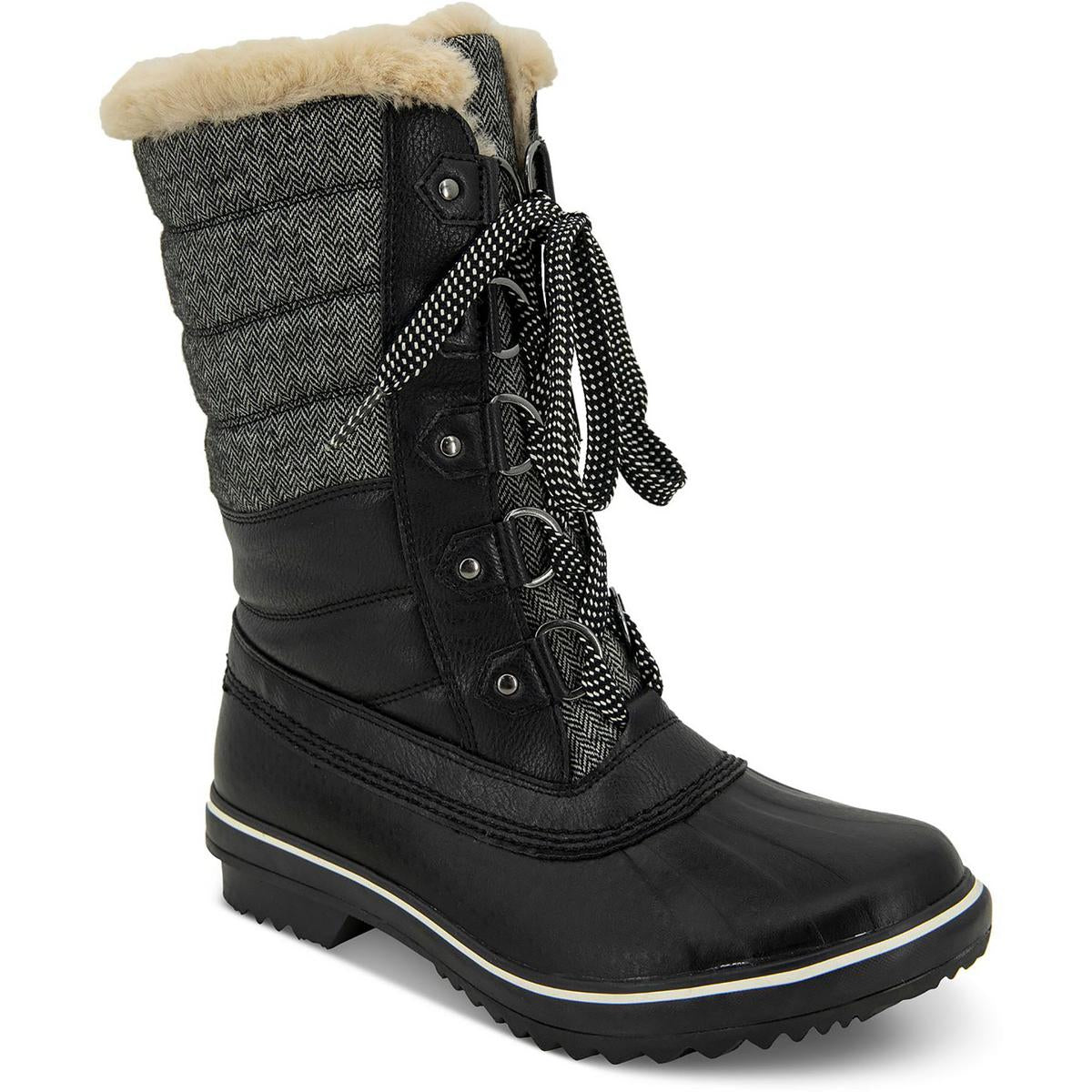 Siberia  Womens Faux Leather Lace-Up Winter & Snow Boots