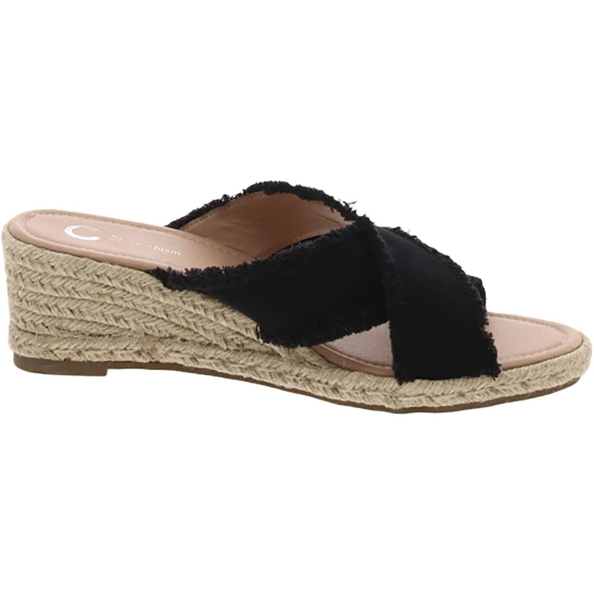 Womens Slip On Open Toe Espadrilles