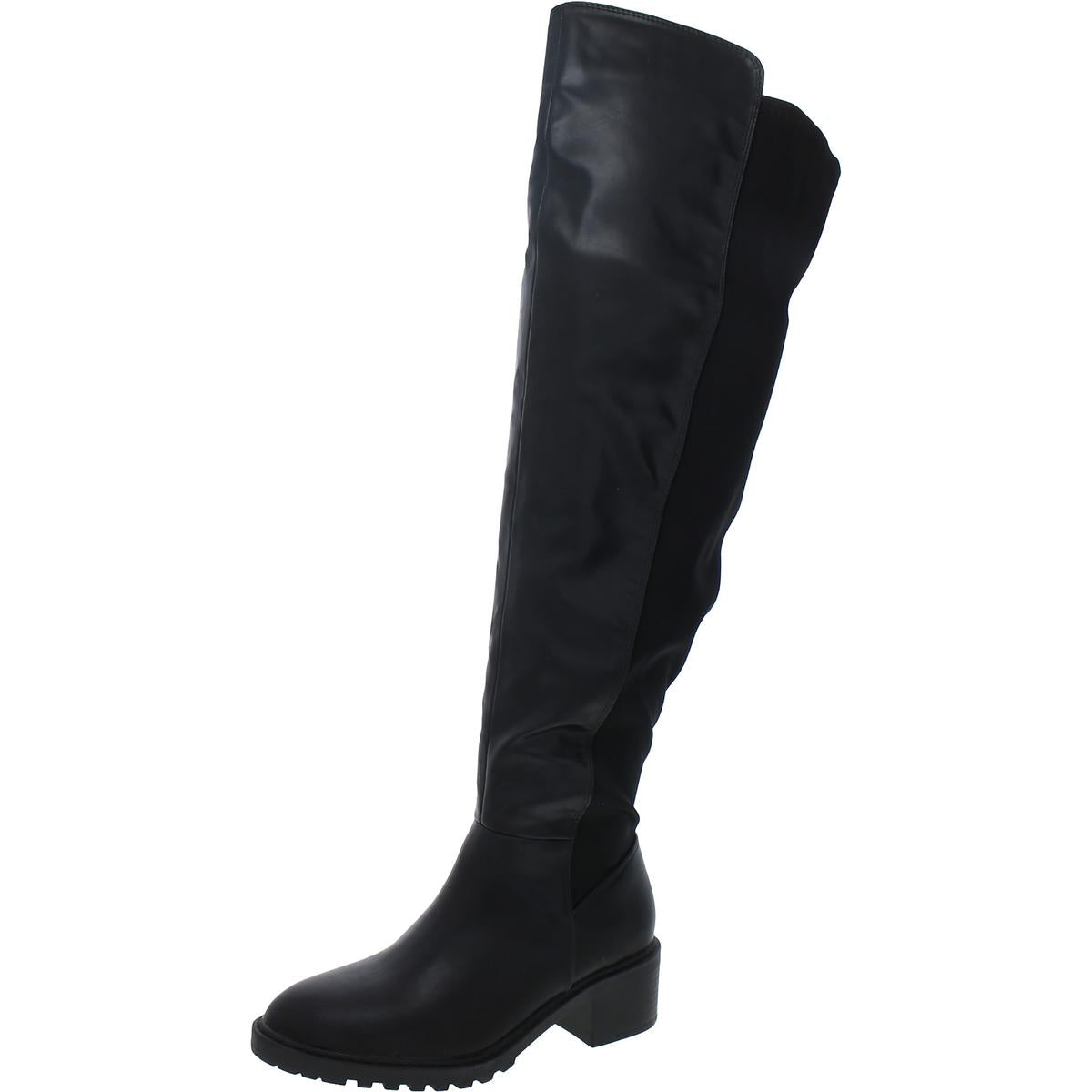 Womens Faux Leather Extra Wide Calf Over-The-Knee Boots1