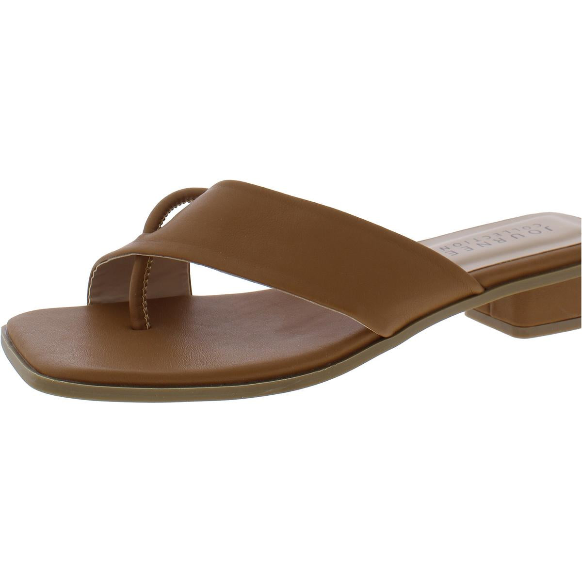 Womens Faux Leather Slide Sandals