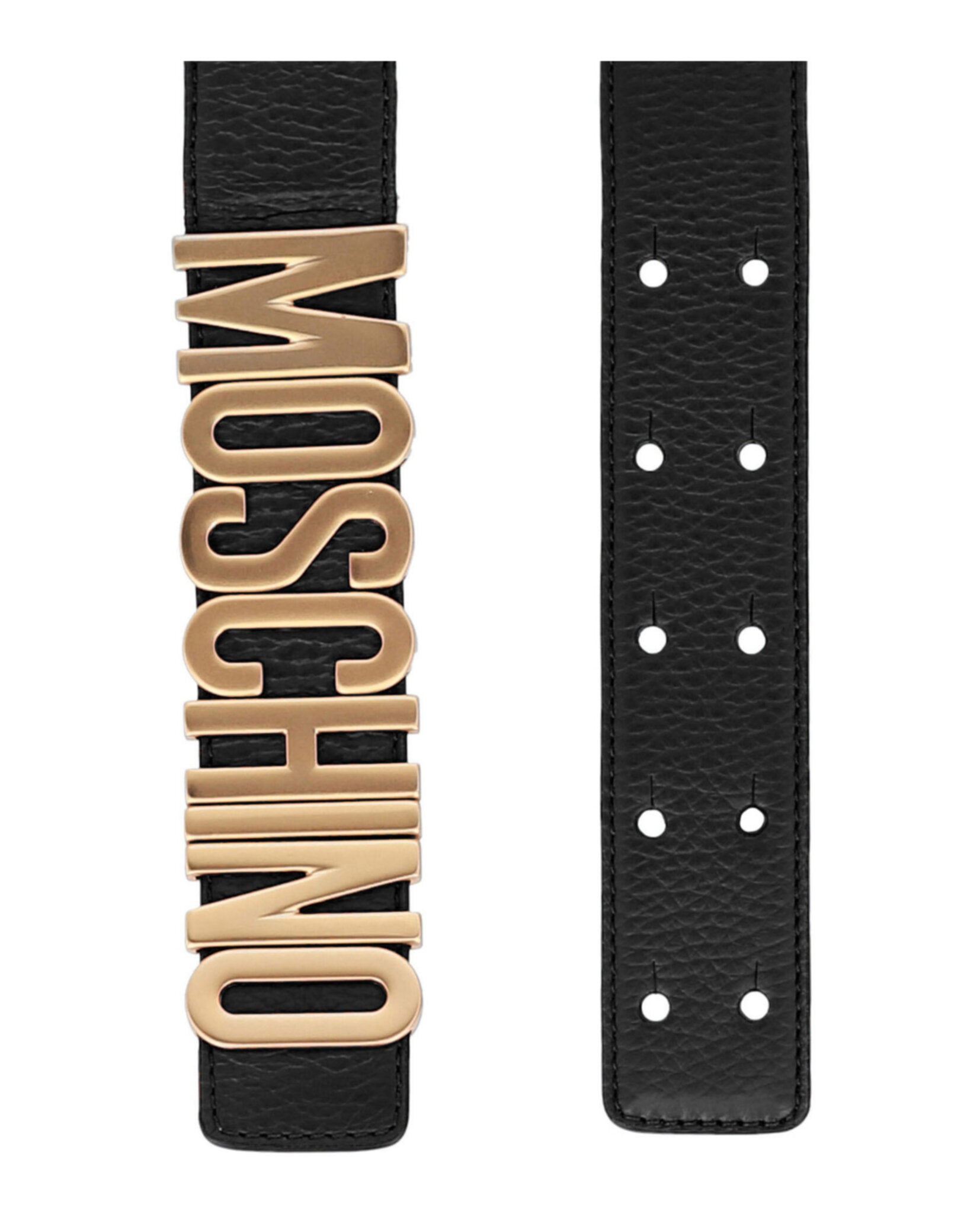 Moschino Womens Logo Lettering Leather Belt