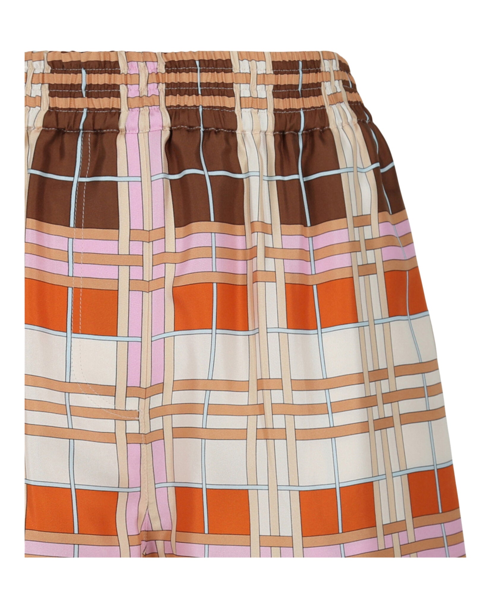 Burberry Womens Abstract-Check Silk Shorts