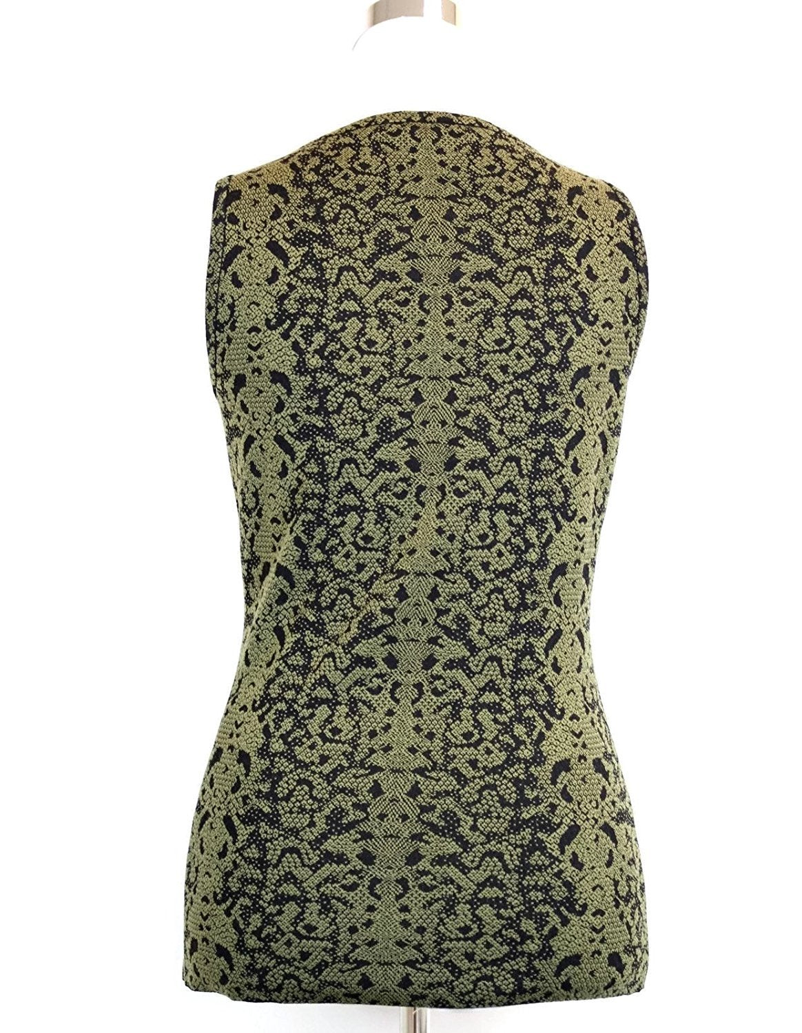 Gucci Women's Green Wool Small Python Printed Blend Tank Top