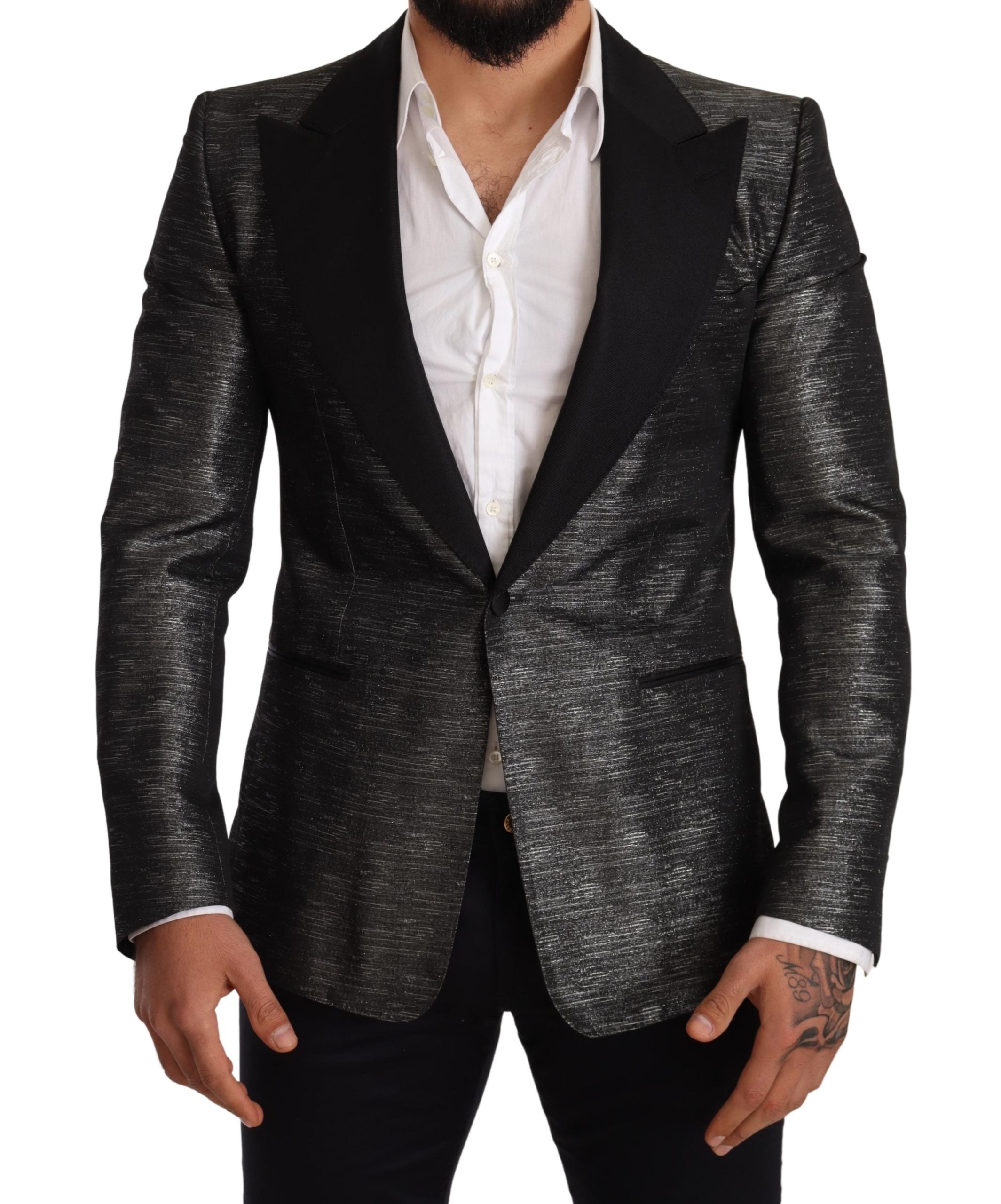 Dolce & Gabbana  Men's Black Slim Fit Single Breasted Blazer