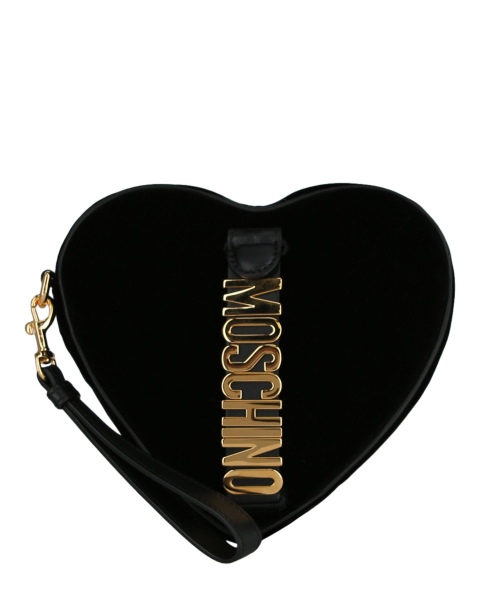 Moschino Womens Velvet Heart Shaped Wristlet