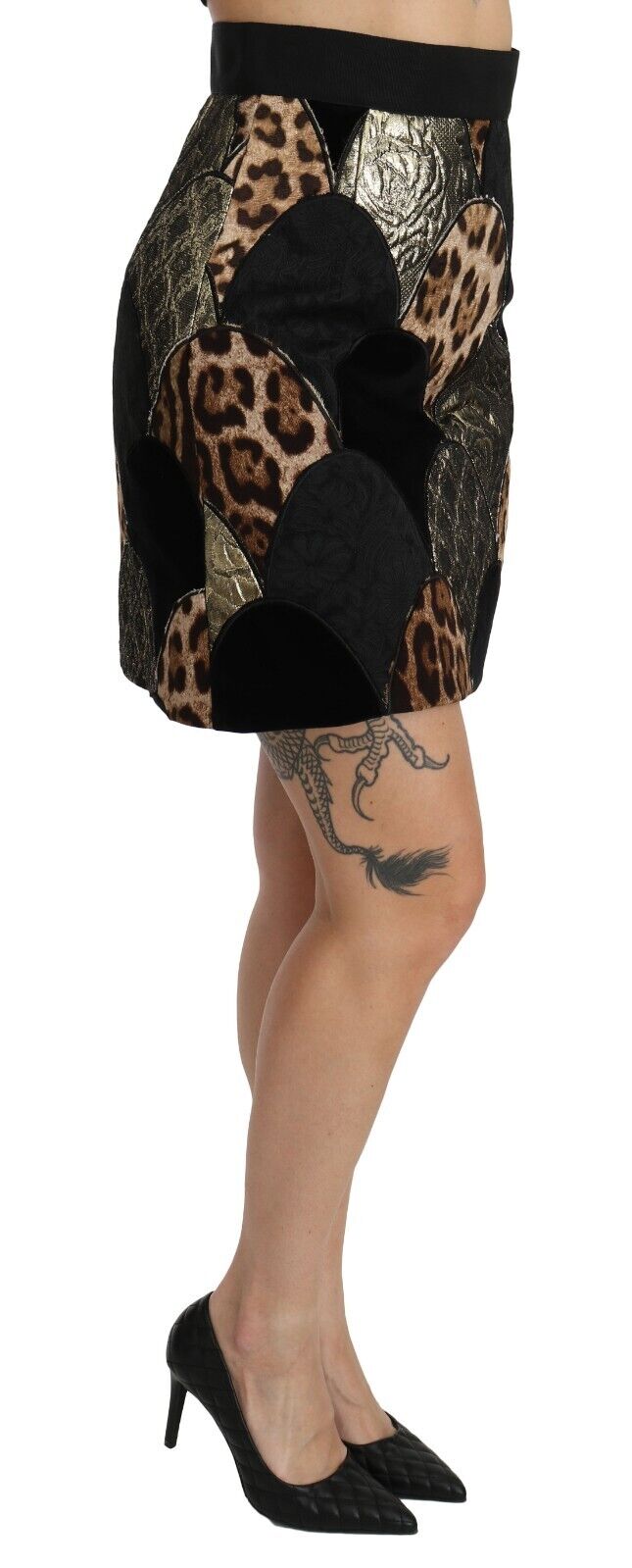 Dolce & Gabbana  Leopard Print Velvet Mini Skirt