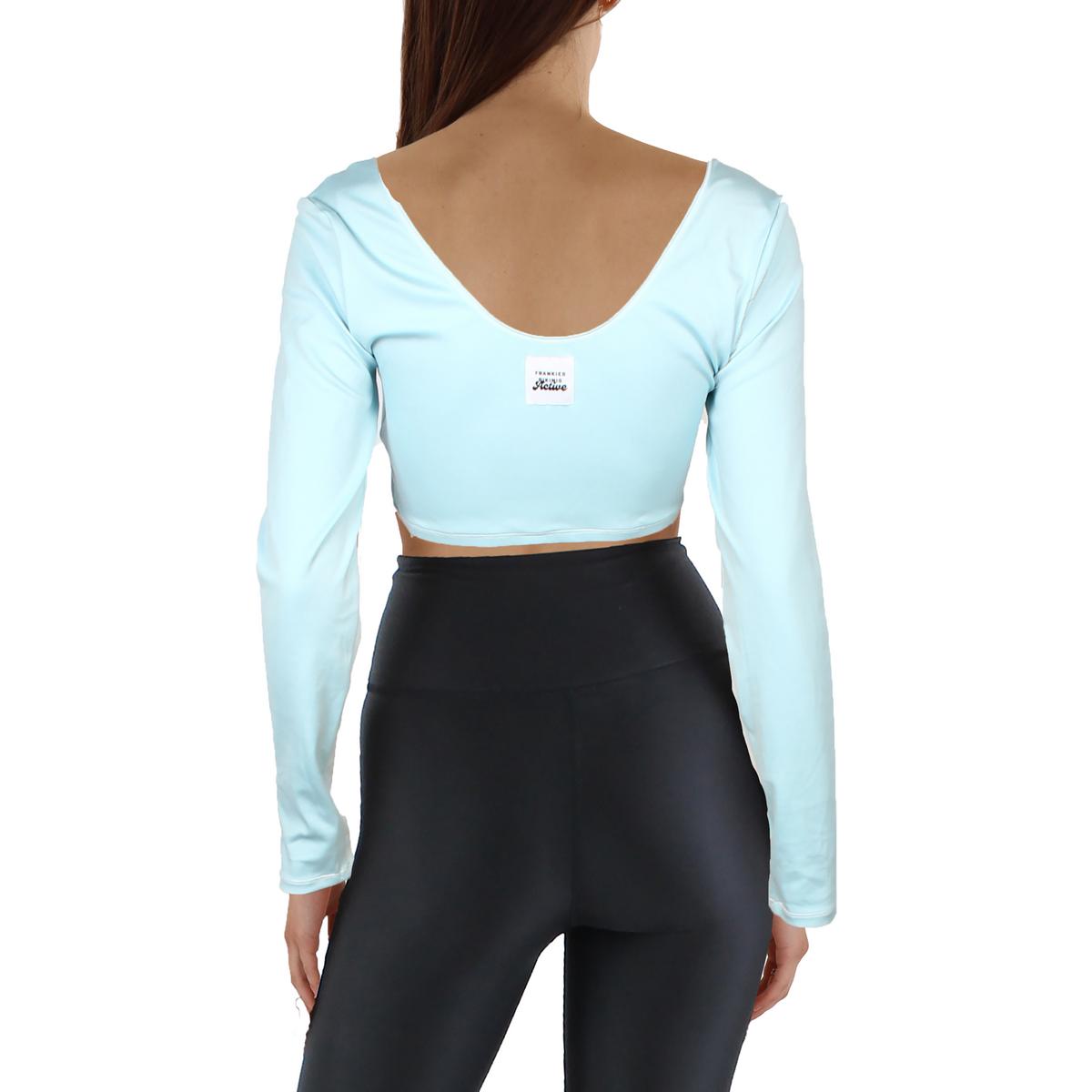 Womens Halter Long Sleeve Crop Top