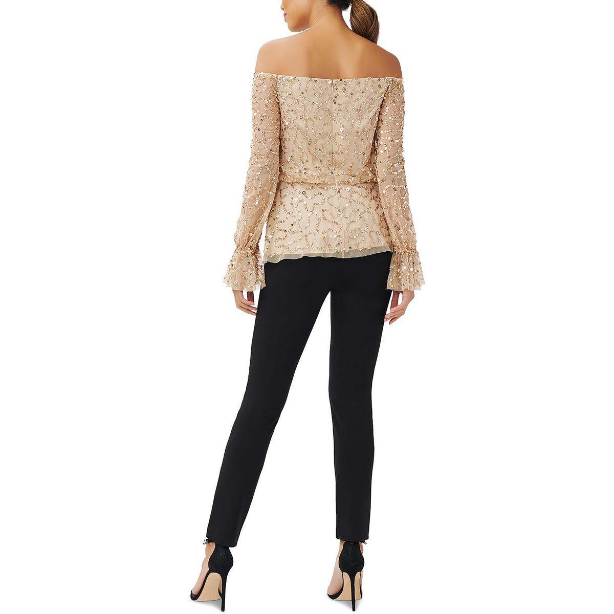 Womens Sequined Polyester Pullover Top